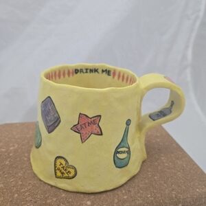 Alice In Wonderland Handbuilt Drink Me Stoneware Mug New